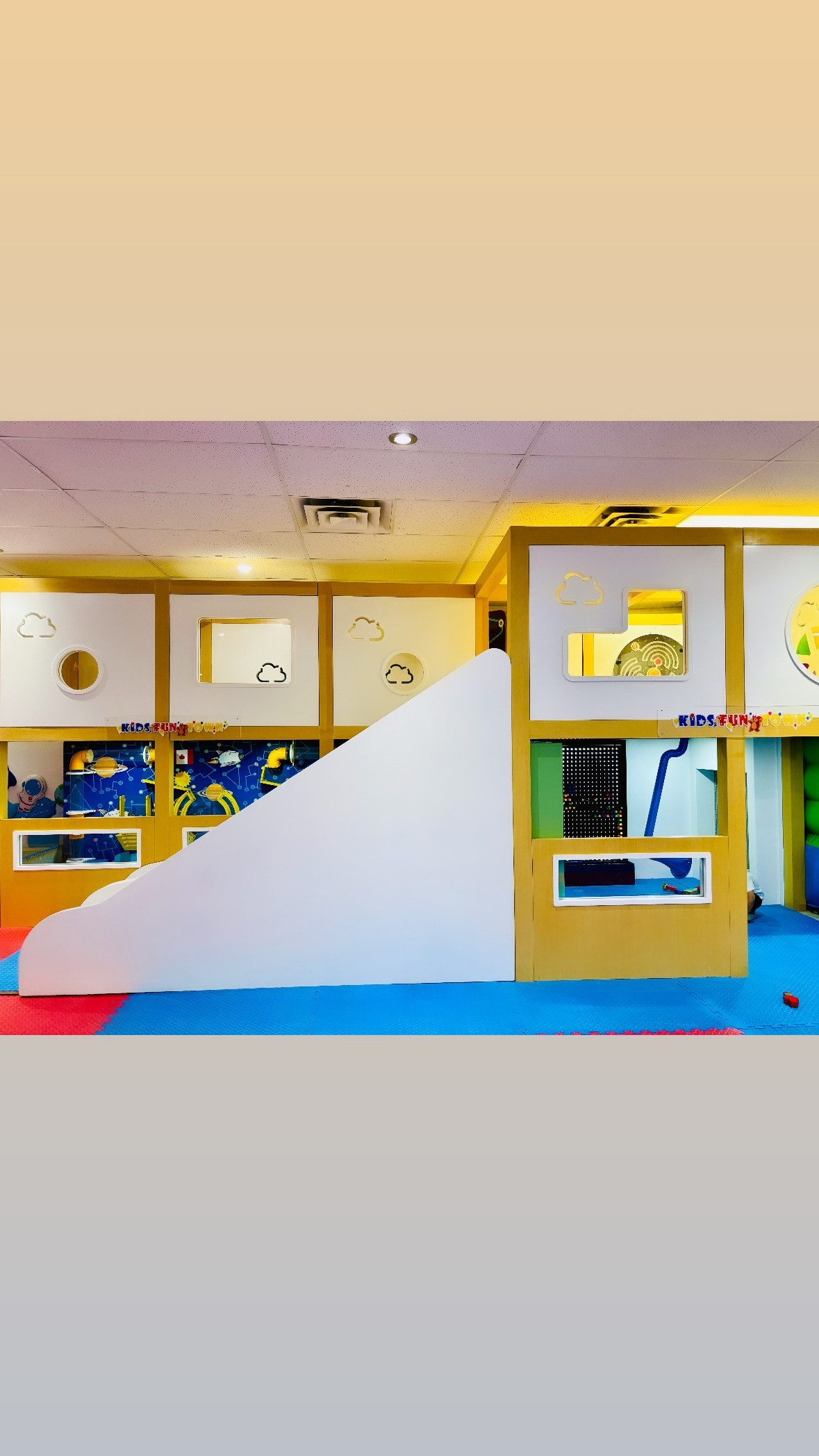 Multi-level play structure at Kids Fun Town